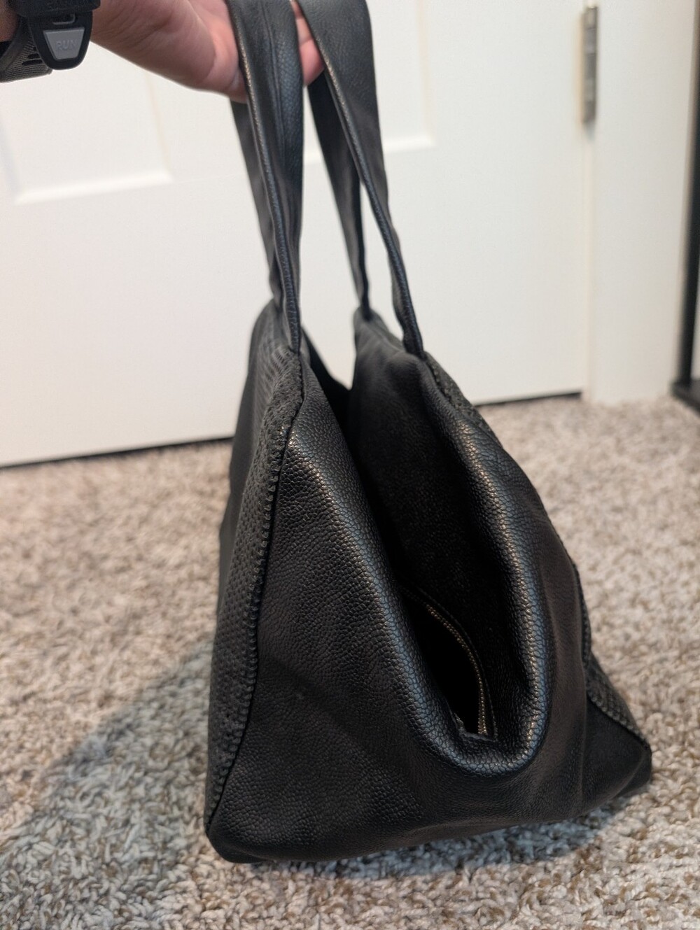 Authentic Chanel Black Perforated Leather CC Handle Bag - Picture 9 of 16